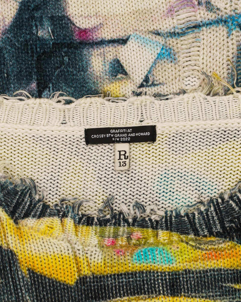 R13 Graffiti at Crosby btw Grand and Howard Distressed Knit Sweater F/W 2022 thumbnail