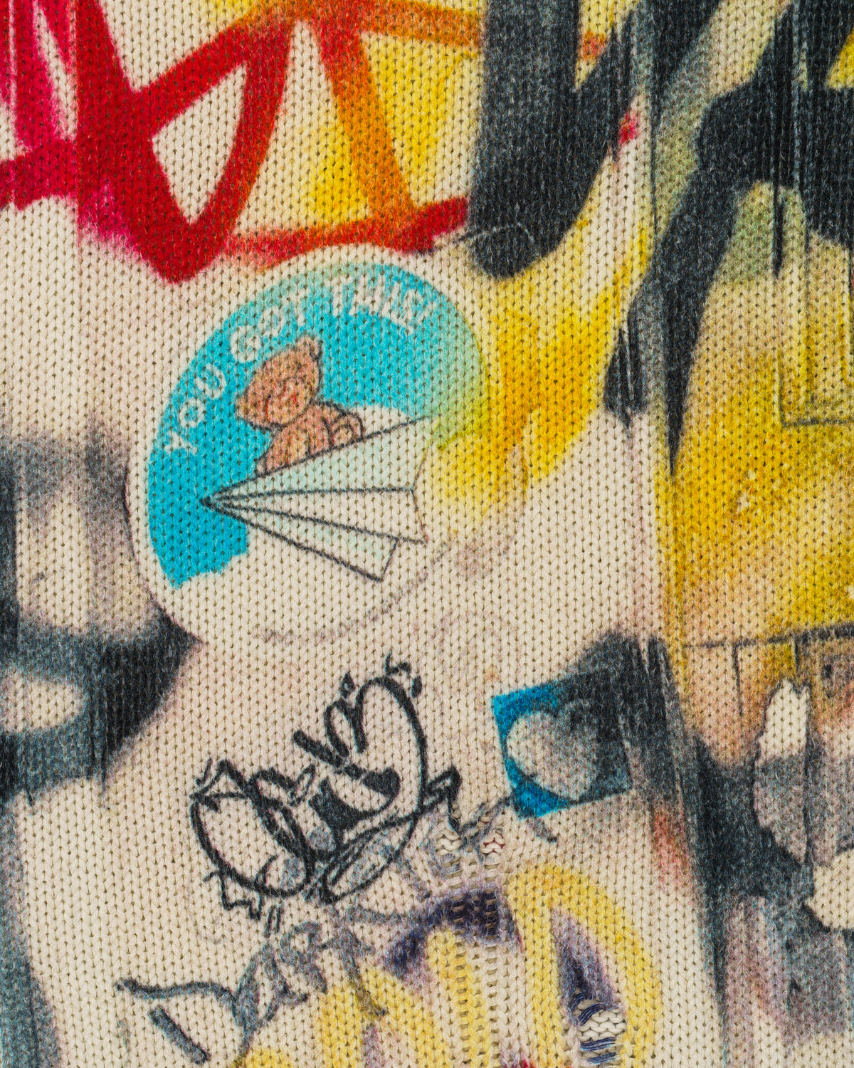 R13 Graffiti at Crosby btw Grand and Howard Distressed Knit Sweater F/W 2022