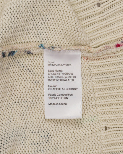 R13 Graffiti at Crosby btw Grand and Howard Distressed Knit Sweater F/W 2022