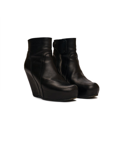 Rick Owens Leather Wedge Ankle Boots