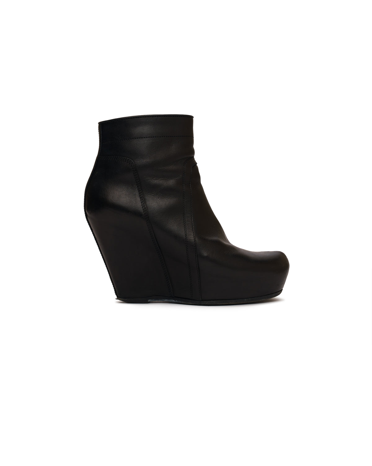 Rick Owens Leather Wedge Ankle Boots