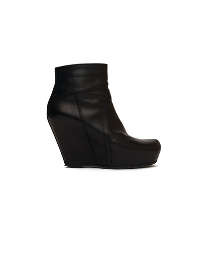 Rick Owens Leather Wedge Ankle Boots