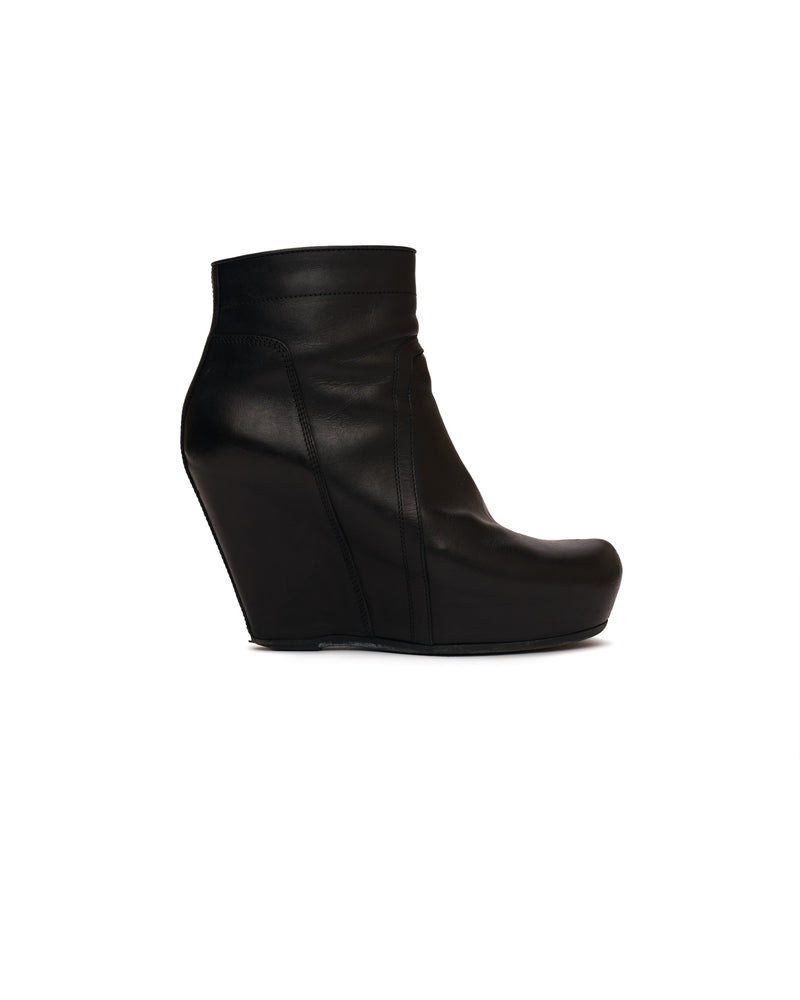 Rick Owens Leather Wedge Ankle Boots thumbnail