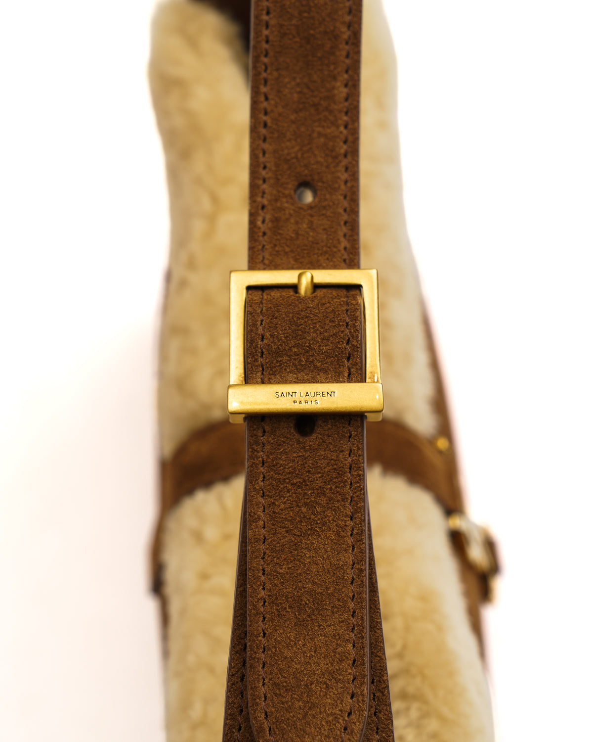Saint Laurent Le 5 à 7 Bag in Suede and Shearling