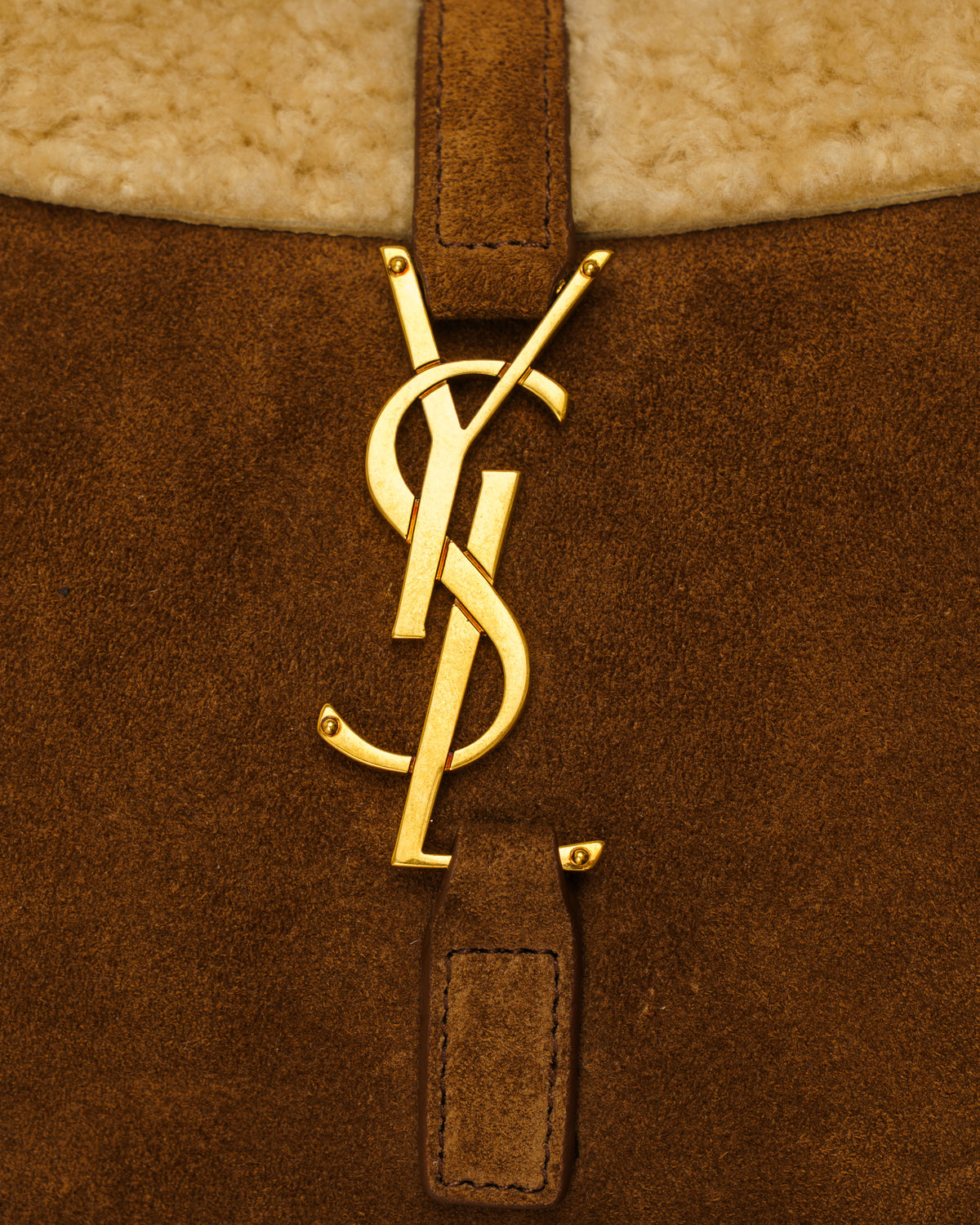 Saint Laurent Le 5 à 7 Bag in Suede and Shearling
