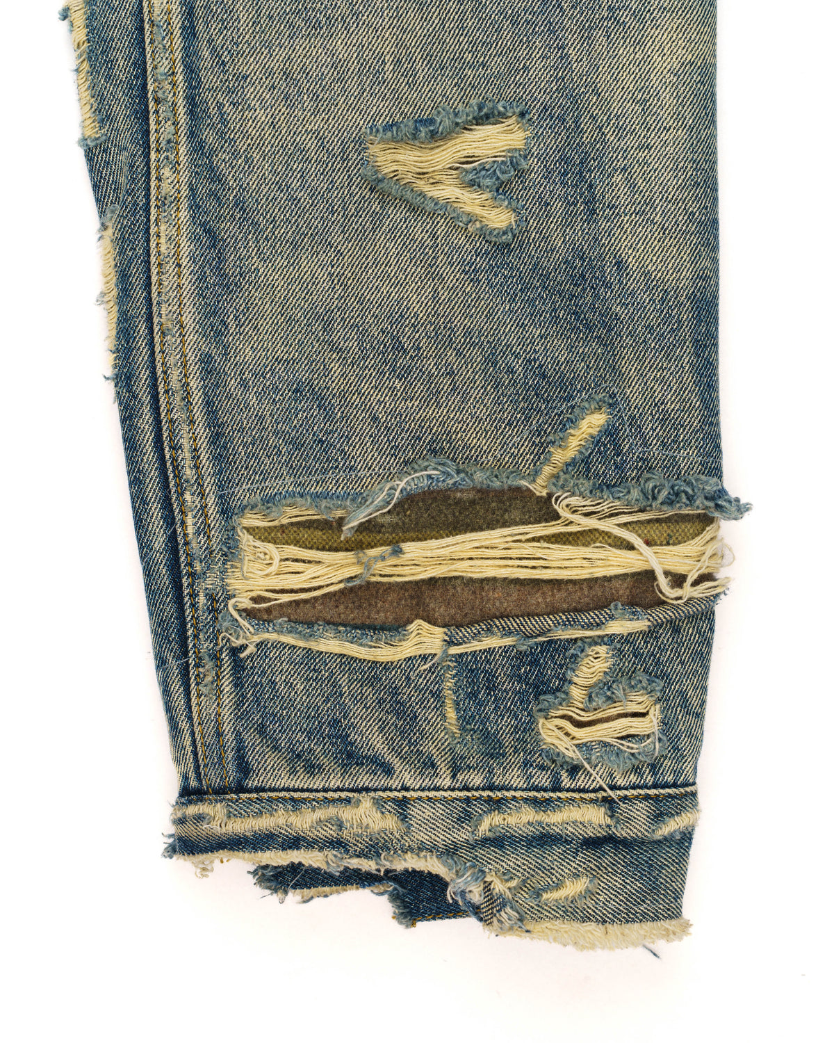 Saint Laurent distressed effect faded denim jacket