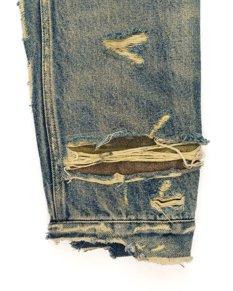 Saint Laurent distressed effect faded denim jacket thumbnail