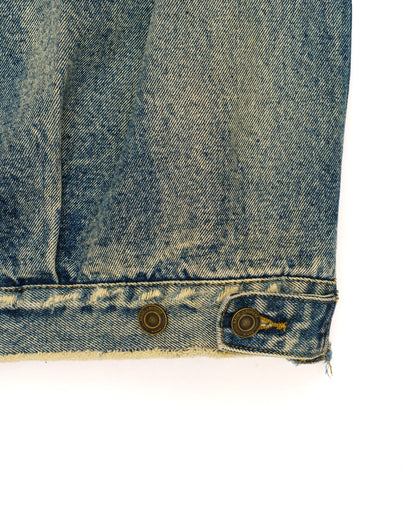 Saint Laurent distressed effect faded denim jacket