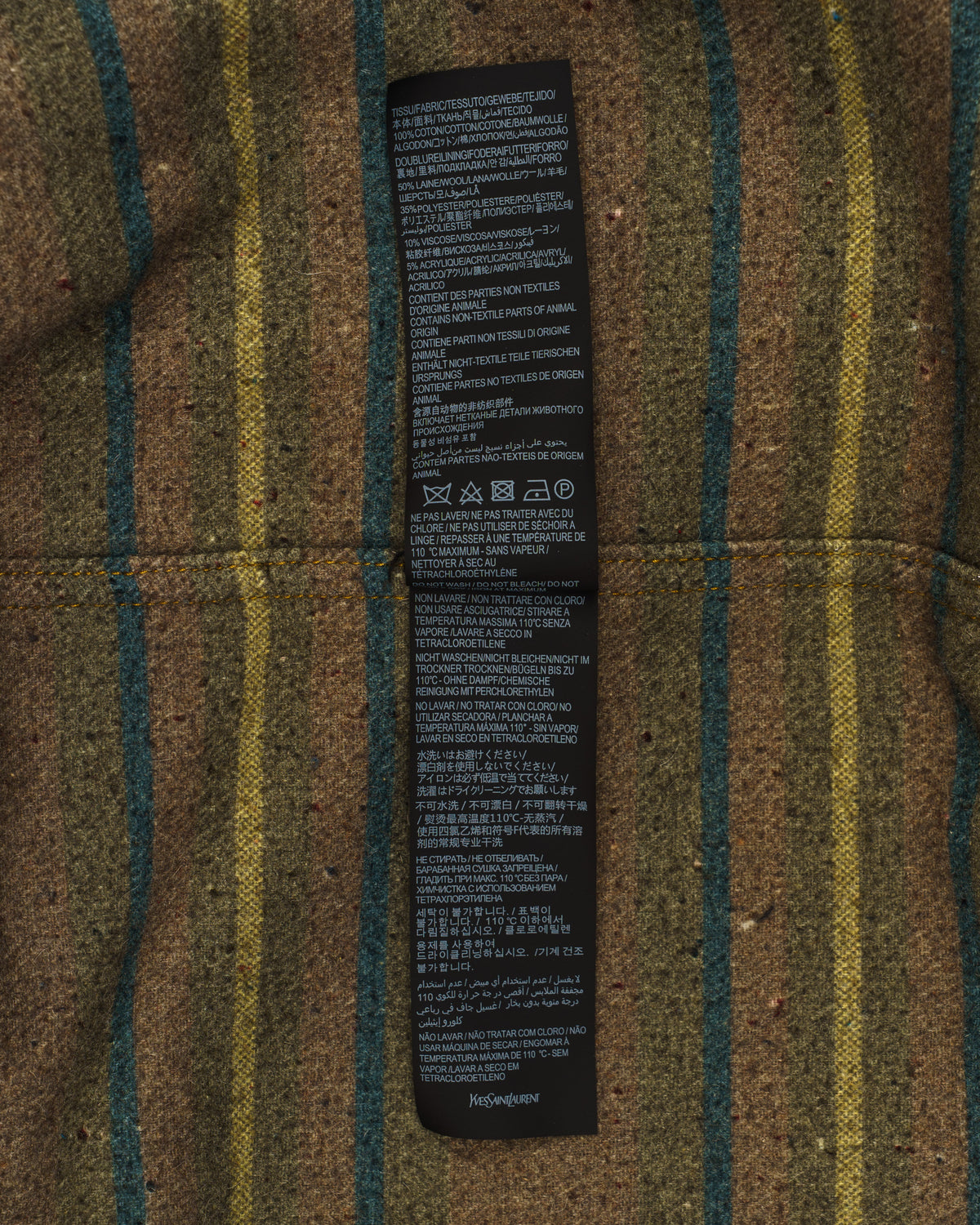 Saint Laurent distressed effect faded denim jacket