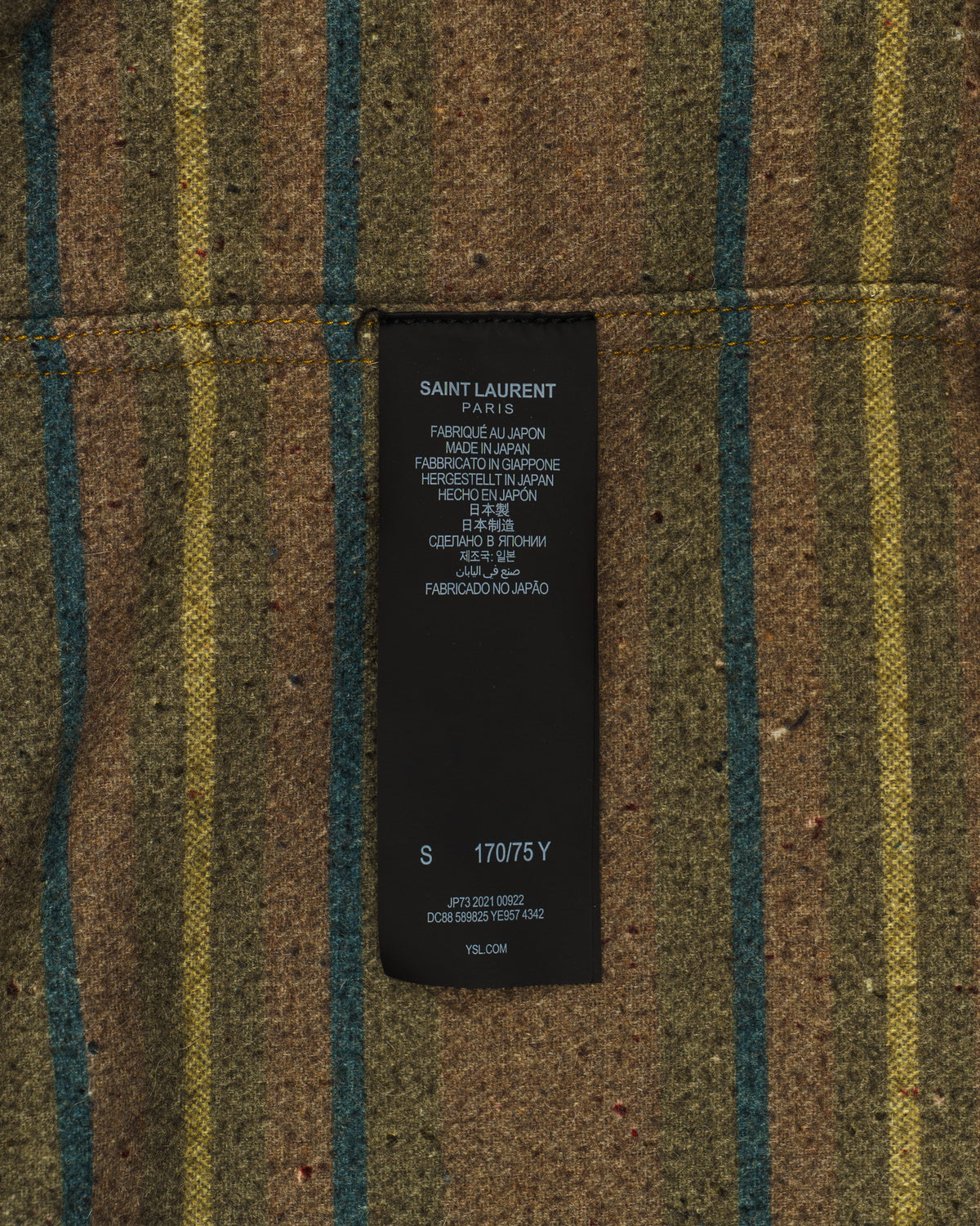 Saint Laurent distressed effect faded denim jacket