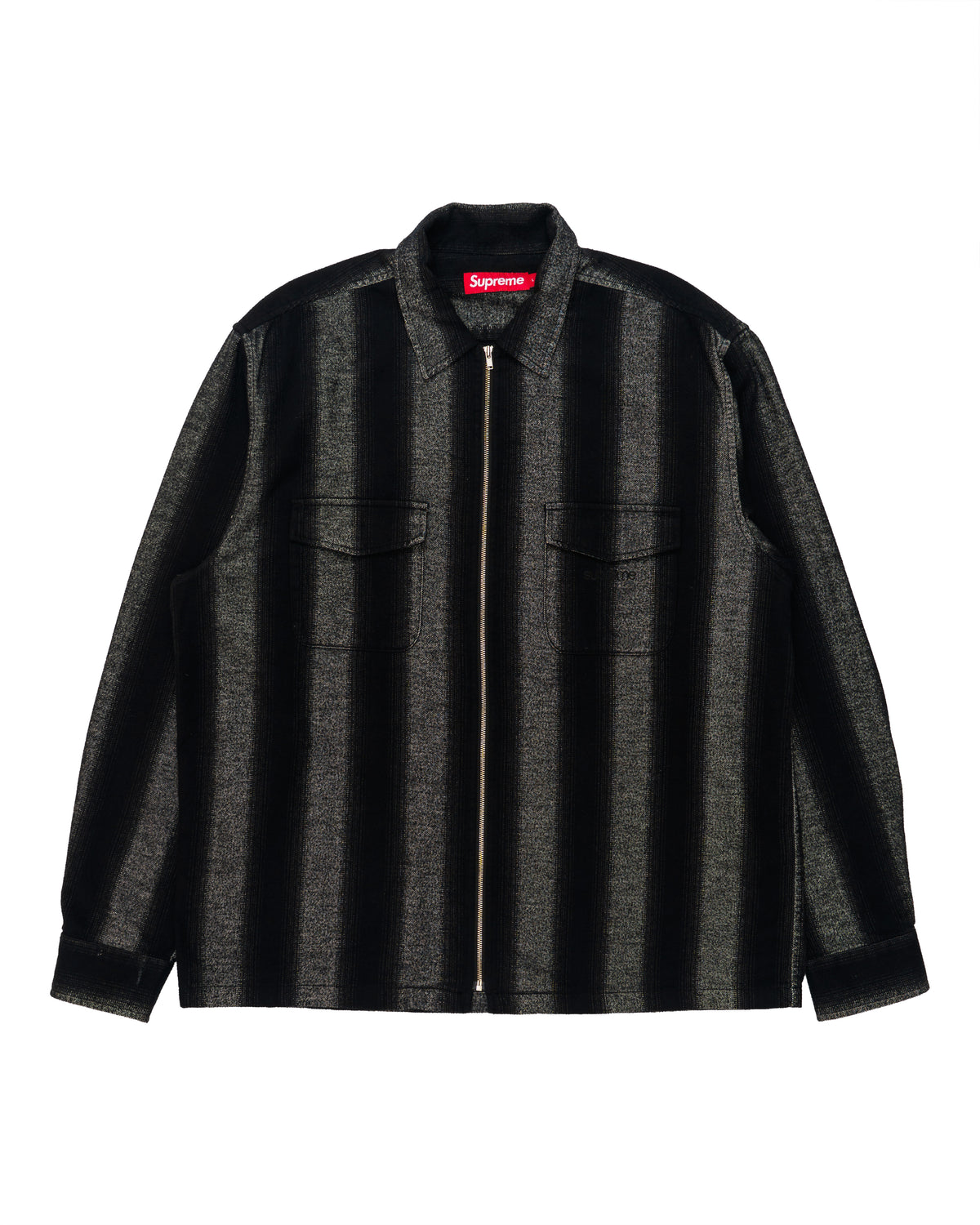 Supreme Stripe Flannel Zip Up Shirt