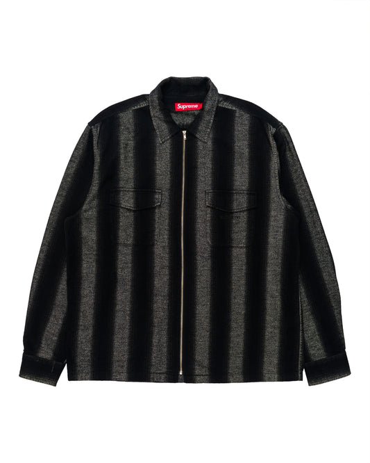 Supreme Stripe Flannel Zip Up Shirt