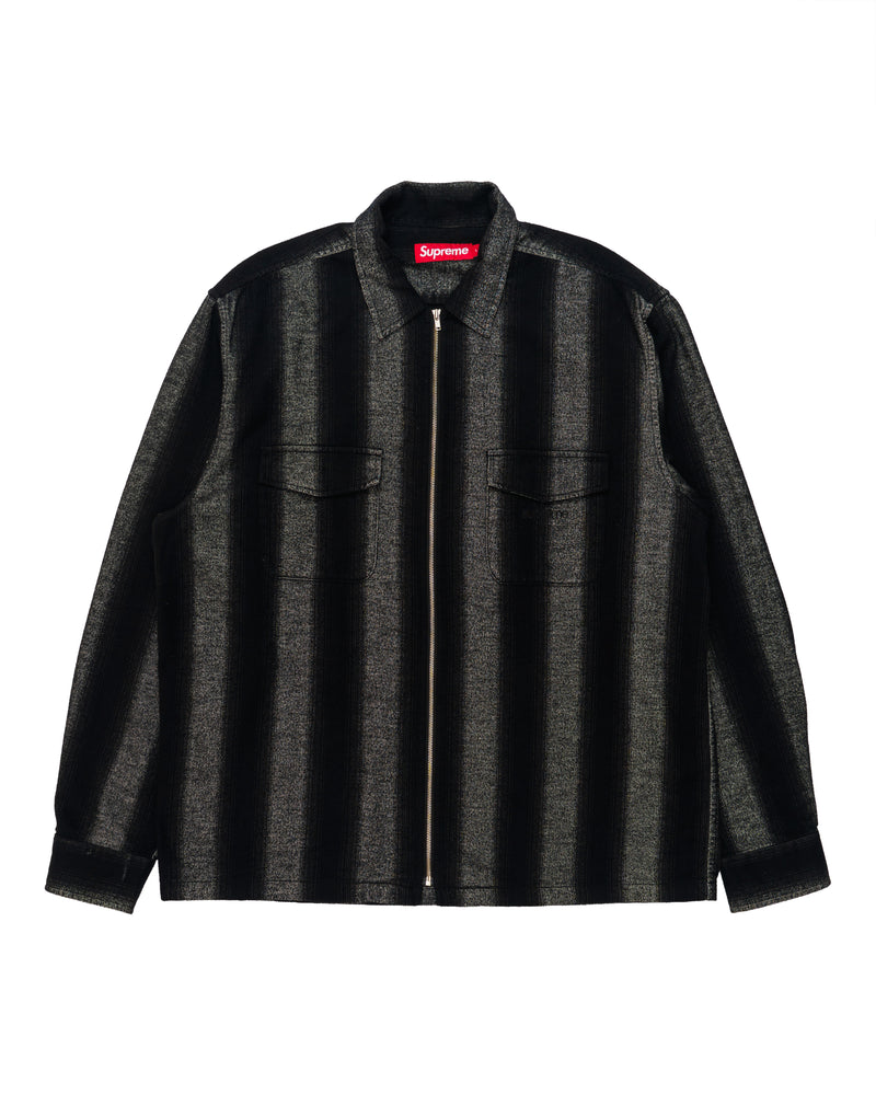 Supreme Stripe Flannel Zip Up Shirt