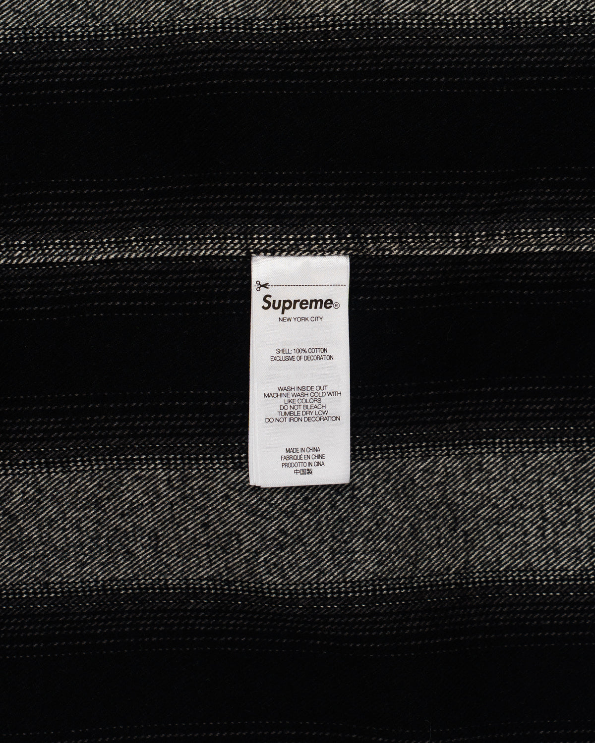 Supreme Stripe Flannel Zip Up Shirt