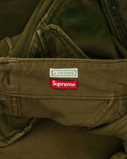 Supreme x A.Presse Washed Green Camo Cargo Pants