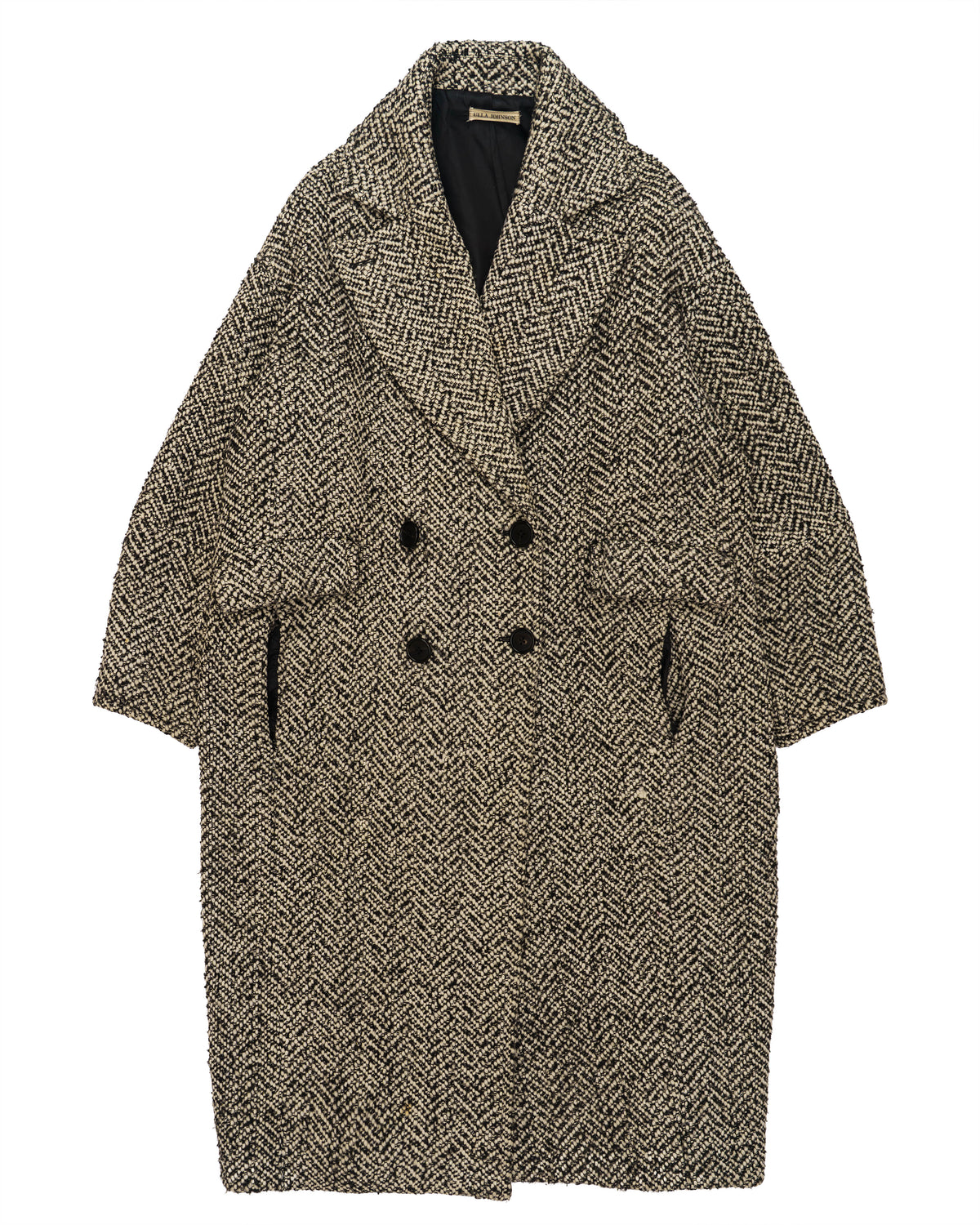 Ulla Johnson Herringbone Tweed Double-Breasted Coat