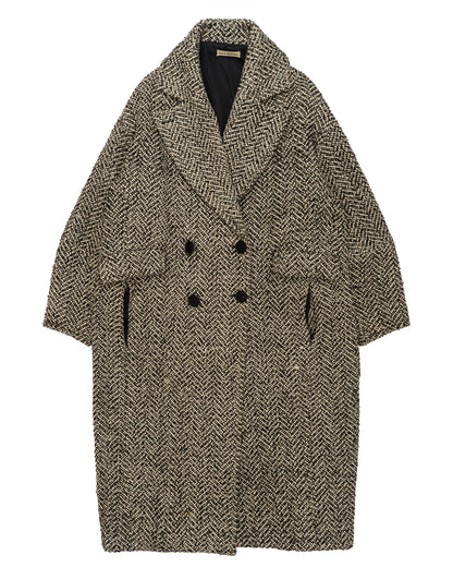 Ulla Johnson Herringbone Tweed Double-Breasted Coat