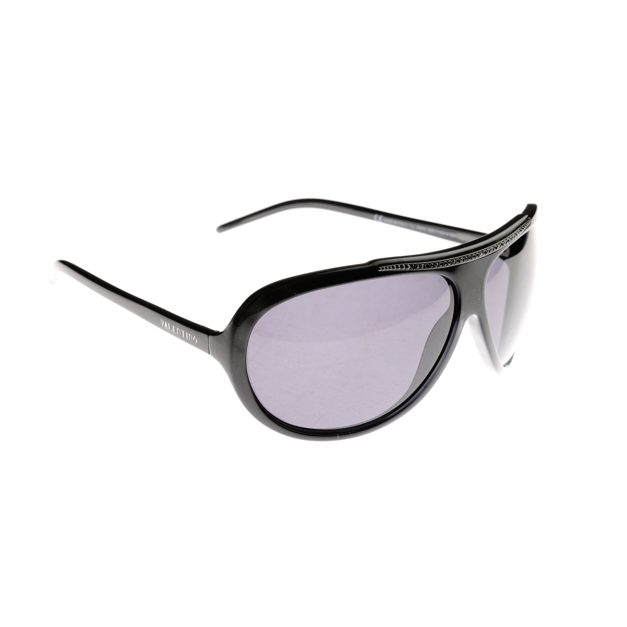 Valentino ’00s Black Crystals Pilot Sunglasses