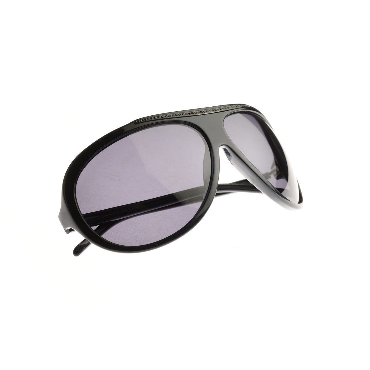 Valentino ’00s Black Crystals Pilot Sunglasses