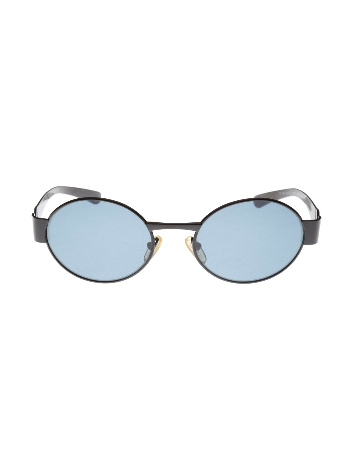Valentino ’90s Black Oval Signature Sunglasses