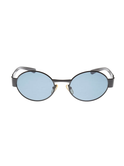 Valentino ’90s Black Oval Signature Sunglasses Valentino
