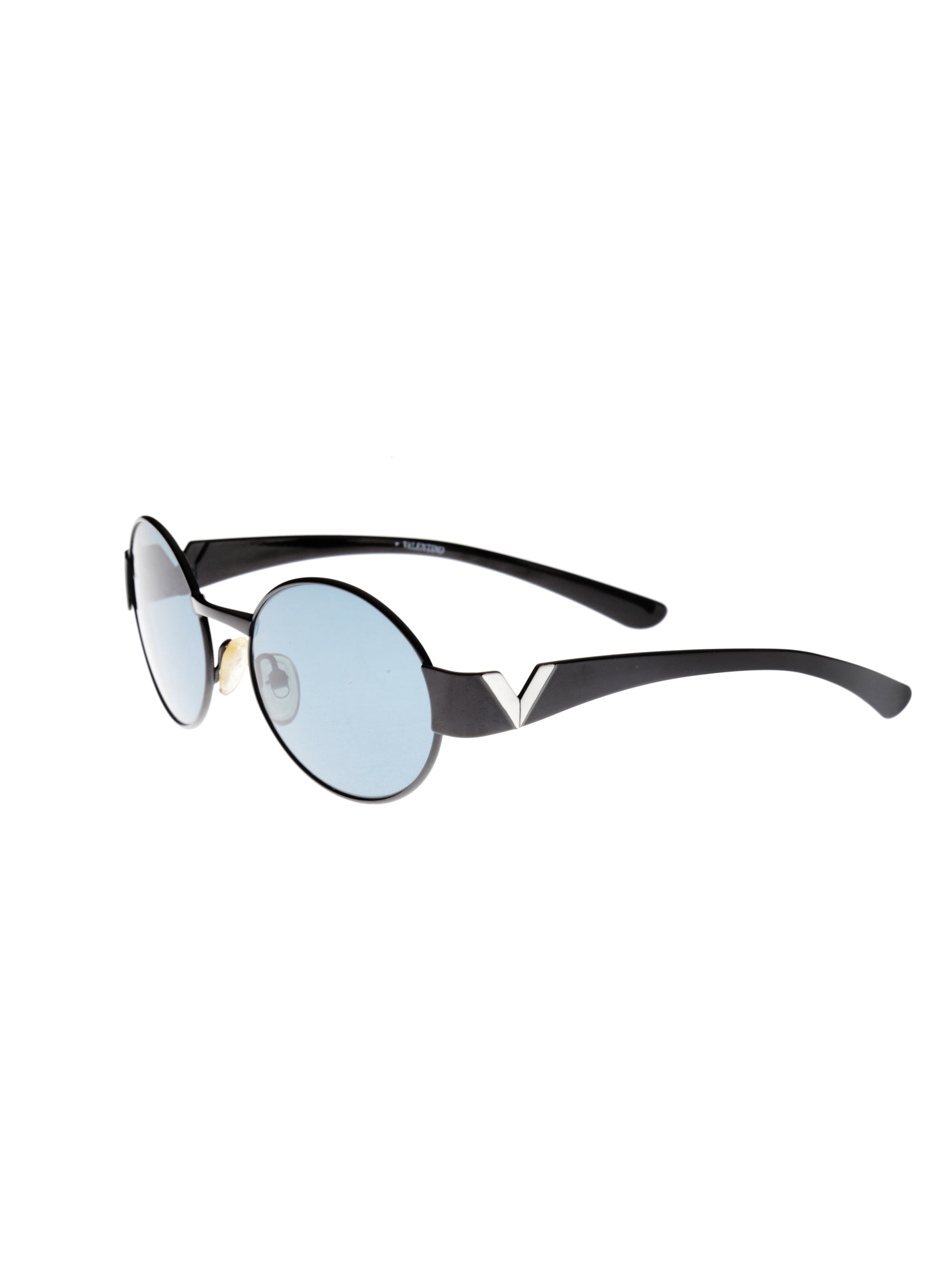 Valentino ’90s Black Oval Signature Sunglasses