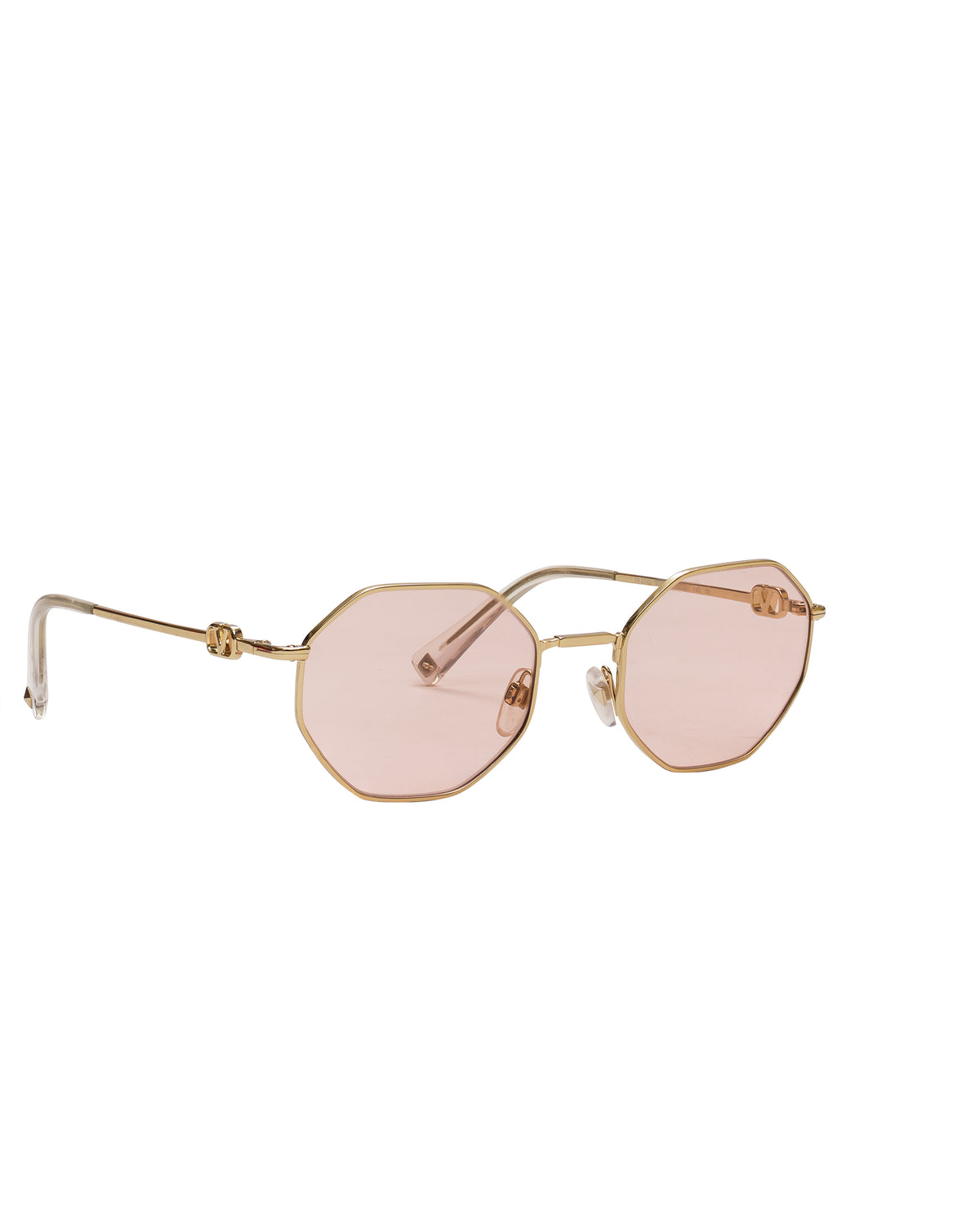 Valentino octagonal metal sunglasses with chain VLOGO
