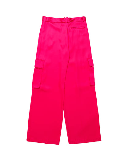 Versace Duchesse Viscose Cargo Pants Tropical Pink Size IT 36