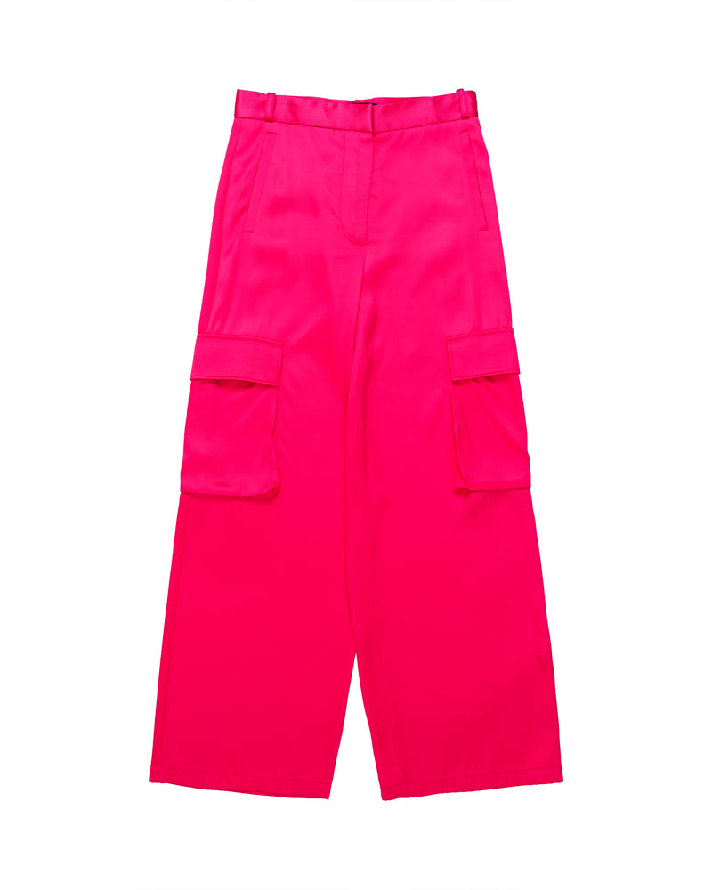 Versace Duchesse Viscose Cargo Pants Tropical Pink Size IT 40