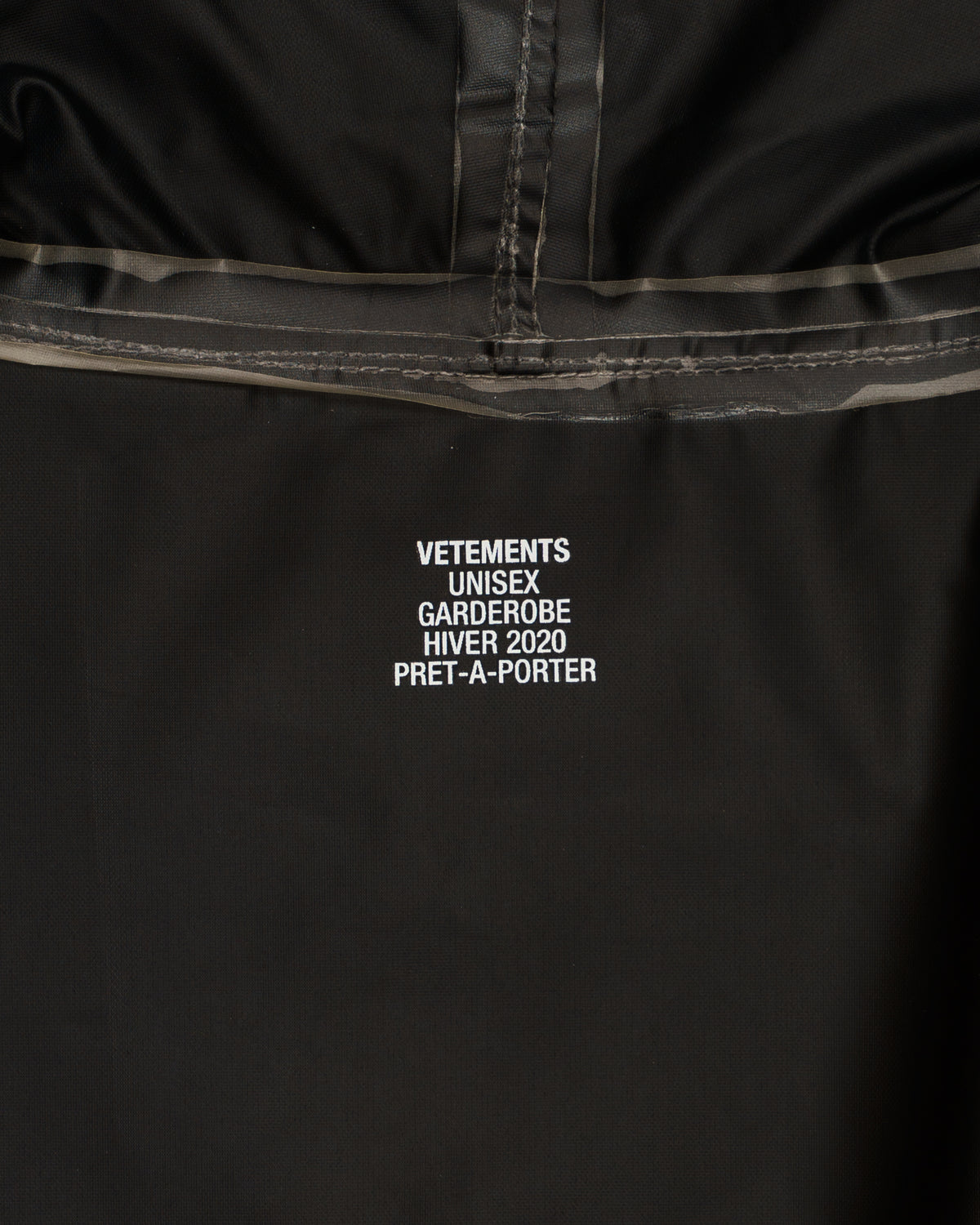 Vetements Unisex Anarchy Logo Hooded Raincoat