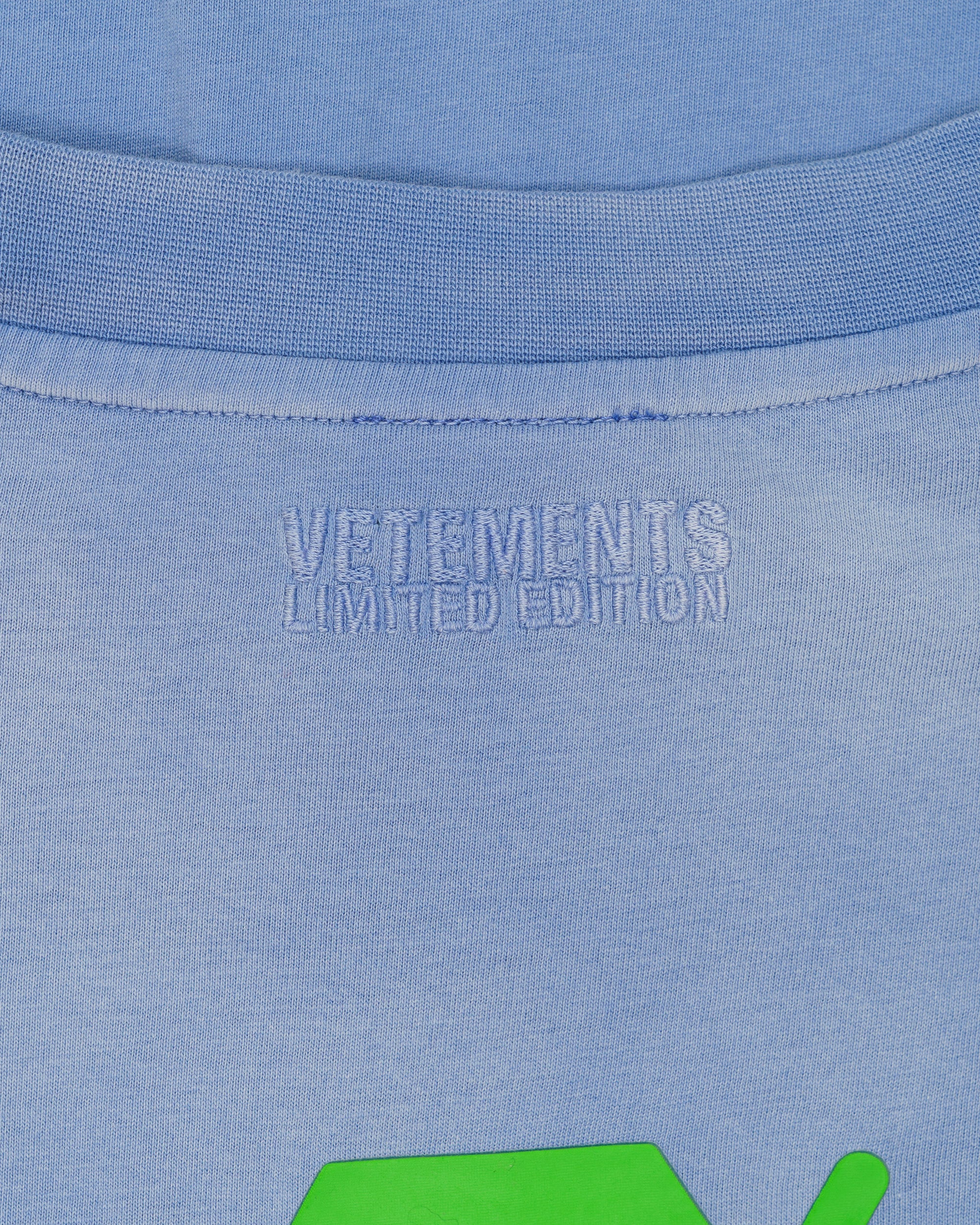 Vetements "Not doing shit today" powder blue oversized t-shirt