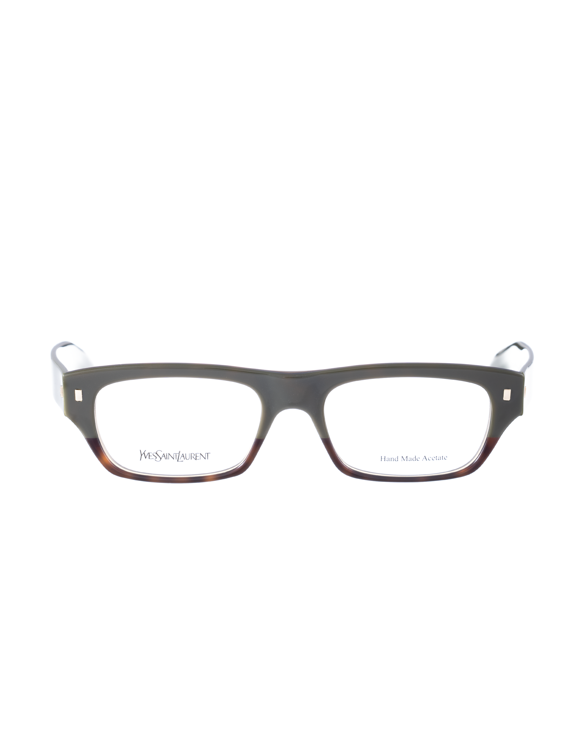 Yves Saint Laurent Half Brown Havana and Green glasses