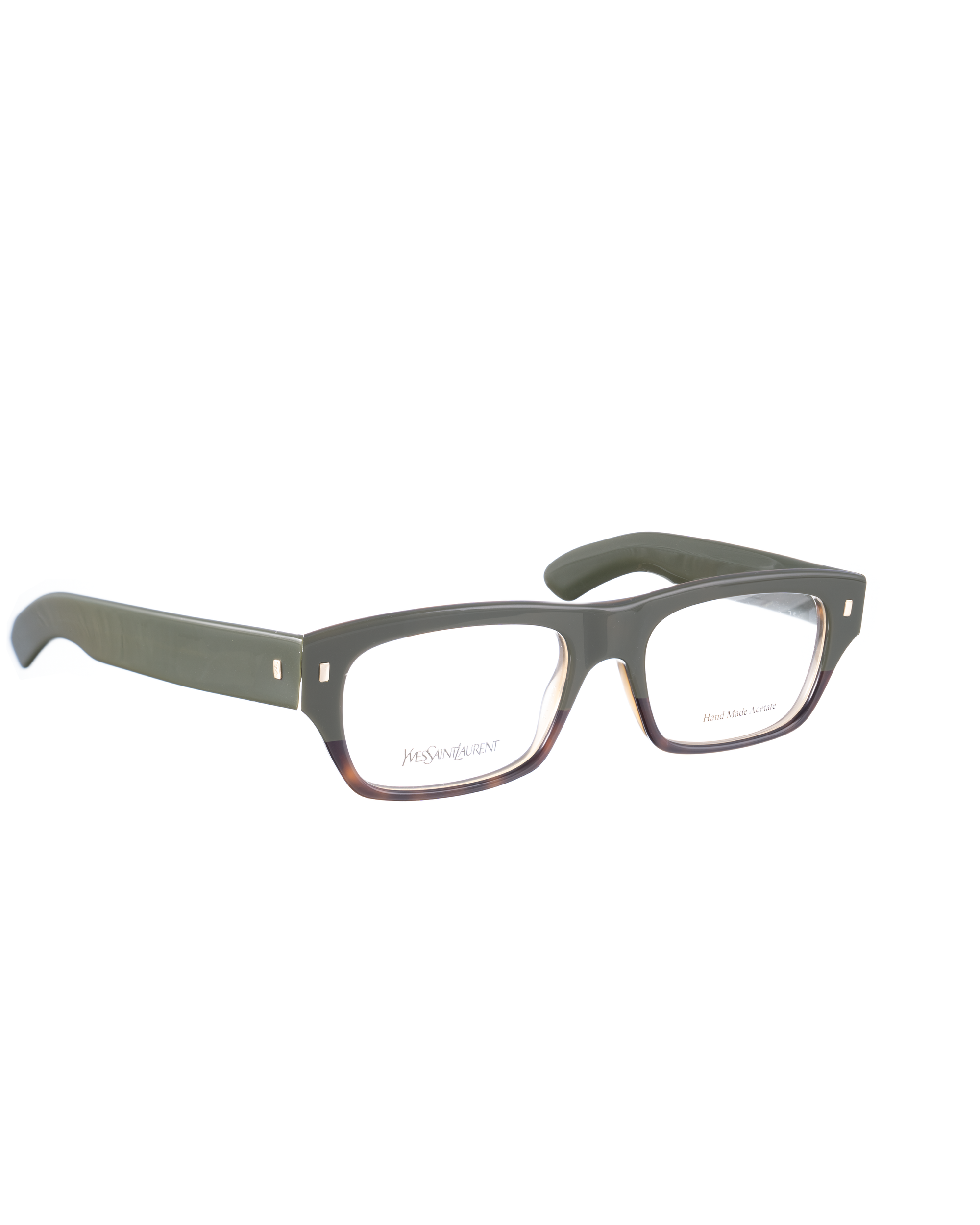 Yves Saint Laurent Half Brown Havana and Green glasses