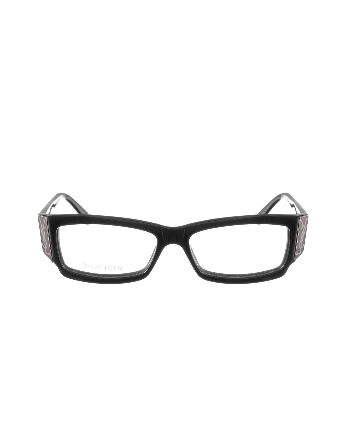 Yves Saint Laurent 00s Bold Black Big Logo Glasses