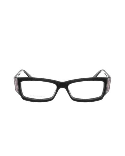 Yves Saint Laurent 00s Bold Black Big Logo Glasses Yves Saint Laurent