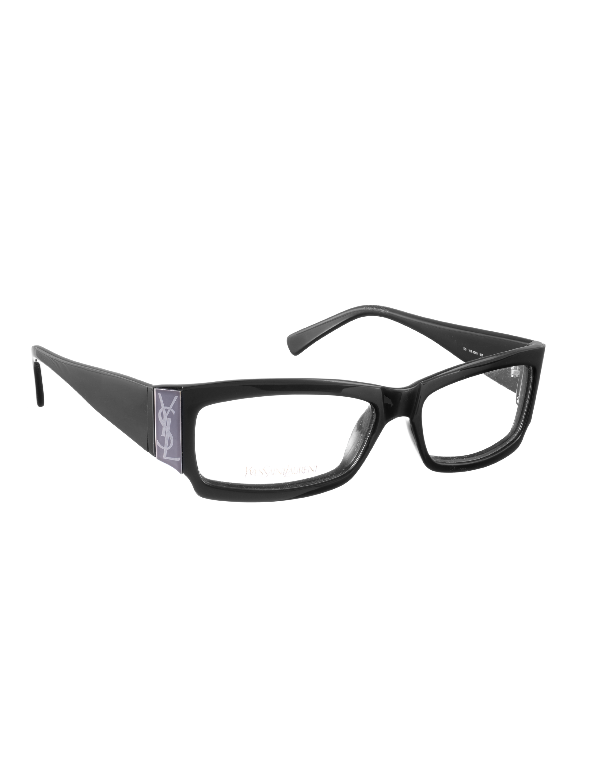 Yves Saint Laurent 00s Bold Black Big Logo Glasses