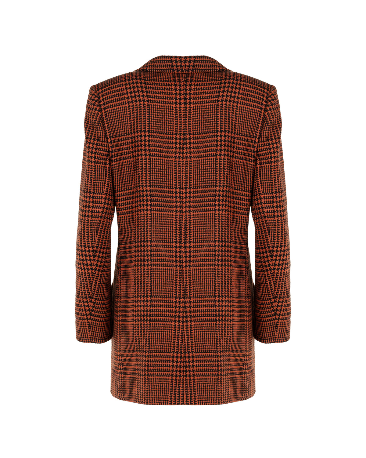 Yves Saint Laurent Variation Houndstooth red double-breasted coat