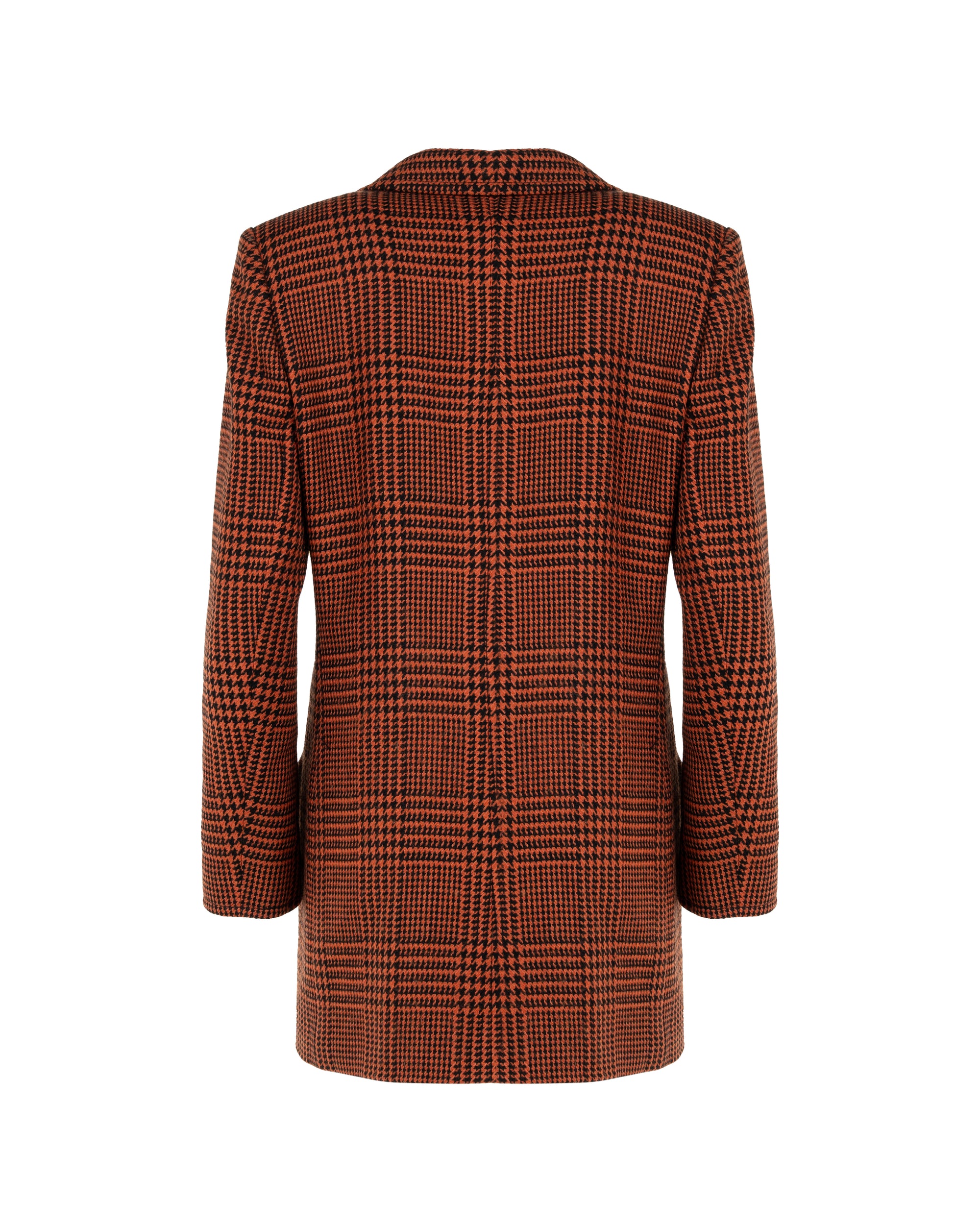 Yves Saint Laurent Variation Houndstooth red double-breasted coat