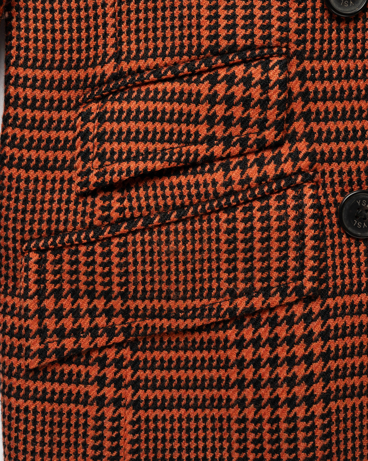 Yves Saint Laurent Variation Houndstooth red double-breasted coat