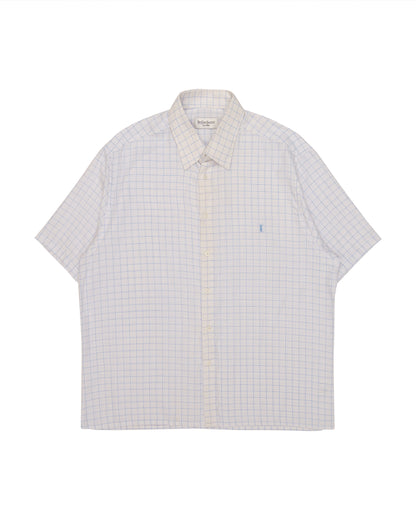 YSL pour homme short sleeve checkered shirt Yves Saint Laurent