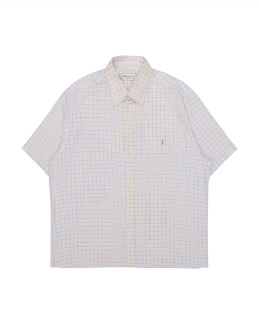 YSL pour homme short sleeve checkered shirt Yves Saint Laurent