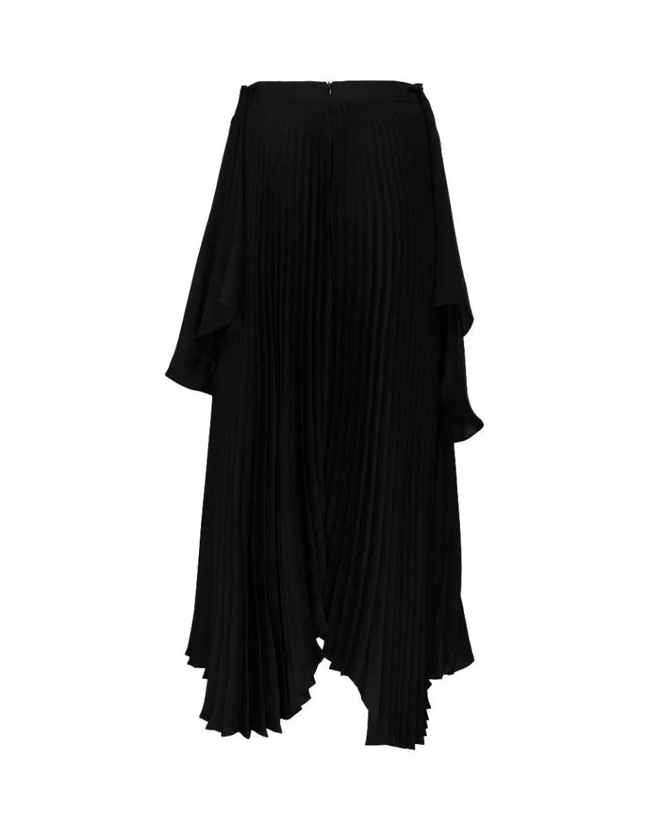 A.W.A.K.E MODE pleated draped twill midi skirt