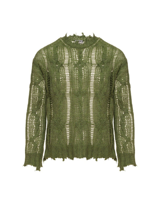 Acne Studios frayed cable-knit sweater Acne Studios