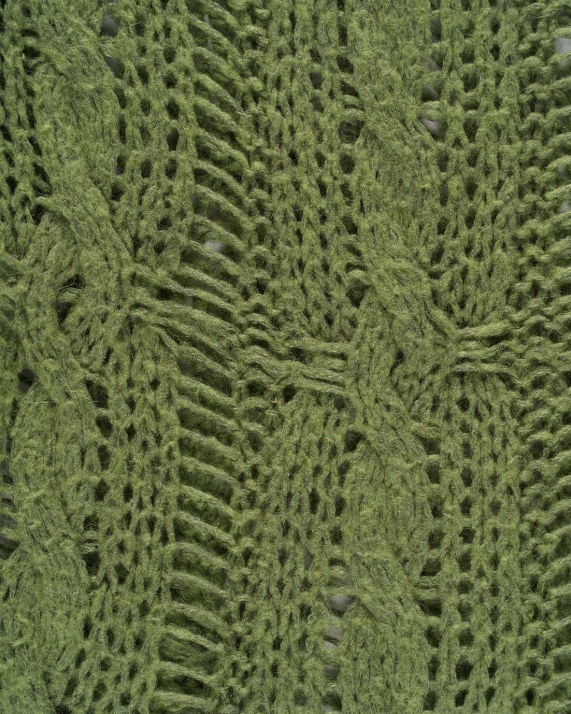 Acne Studios frayed cable-knit sweater thumbnail