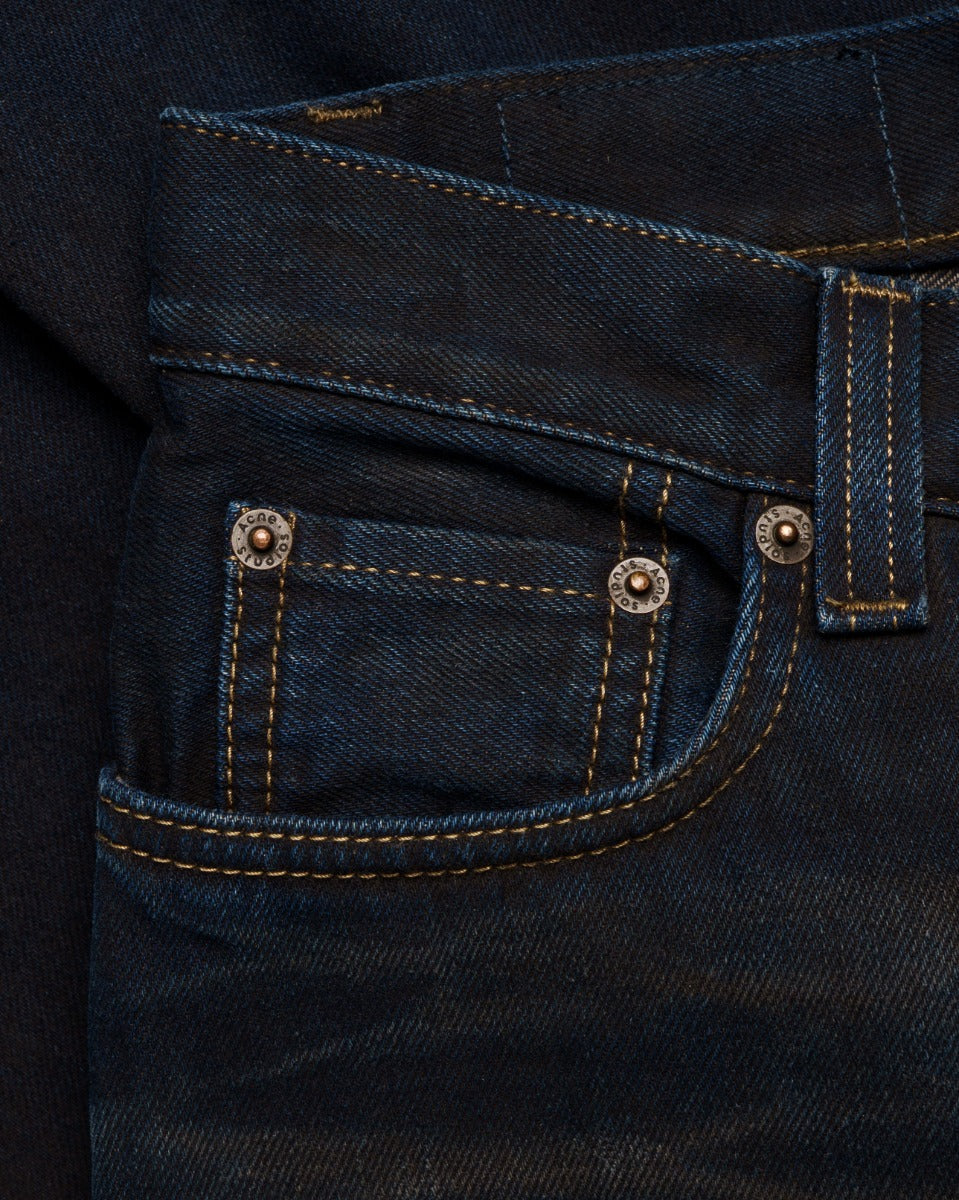 Acne Studios leather-trimmed pocket jeans