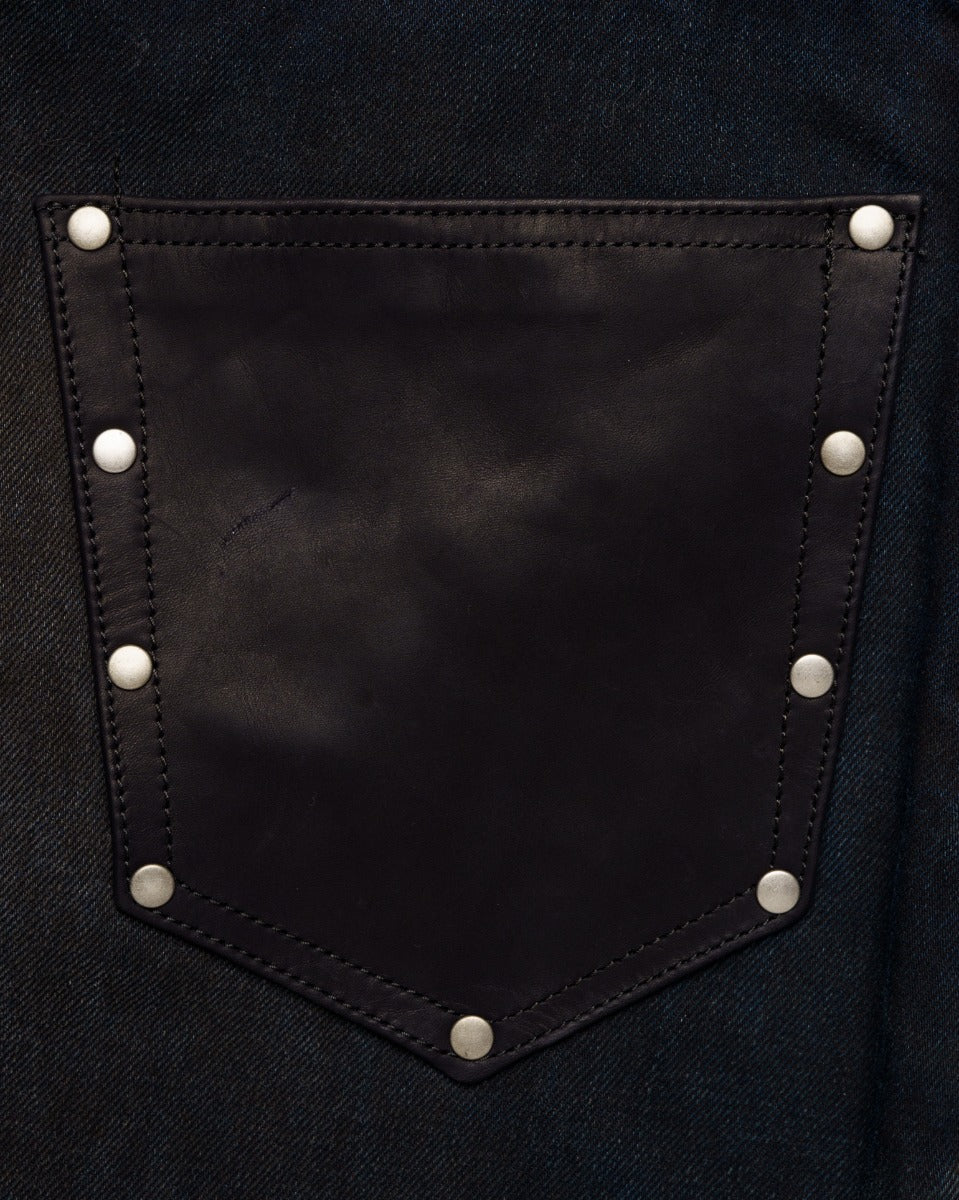 Acne Studios leather-trimmed pocket jeans
