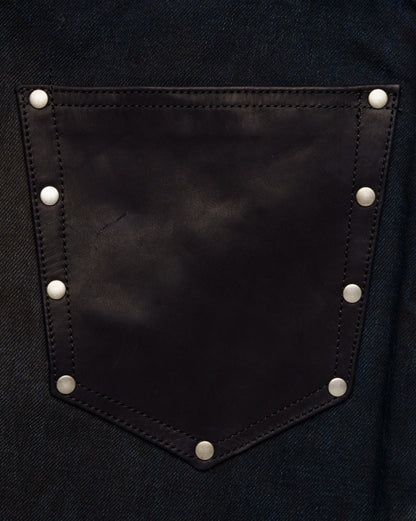 Acne Studios leather-trimmed pocket jeans Acne Studios