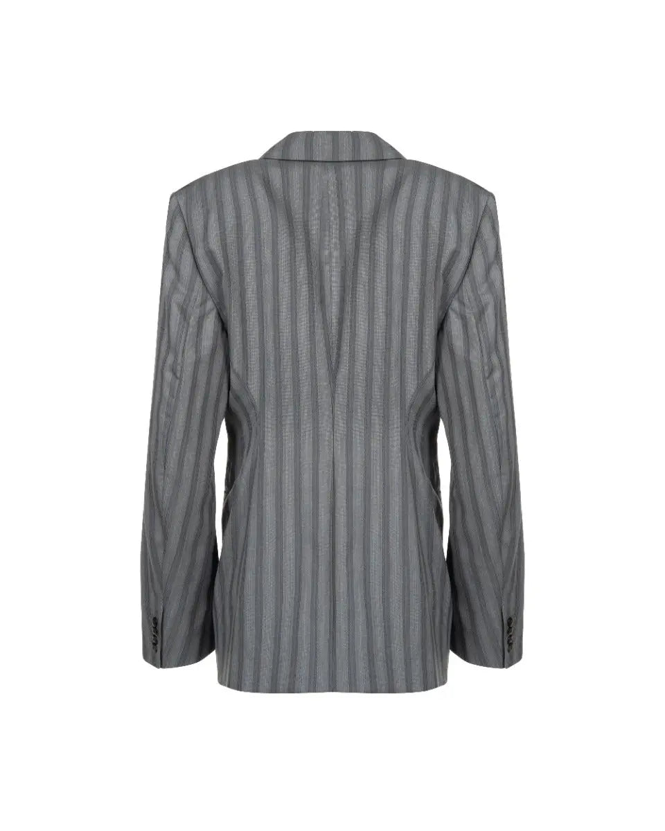 Acne Studios relaxed single-breasted grey blazer jacket