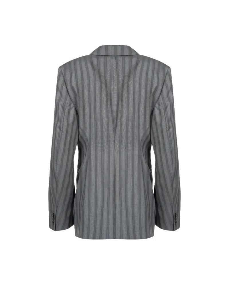 Acne Studios relaxed single-breasted grey blazer jacket thumbnail