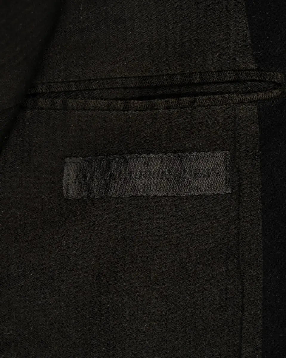 Alexander McQueen moleskin single-breasted blazer jacket